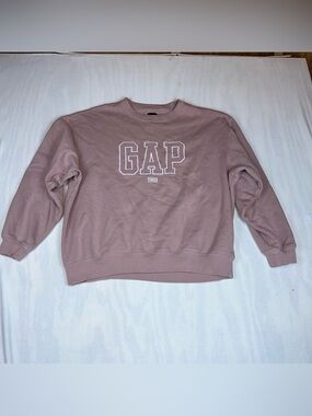 GAP Dusty Rose Crewneck Sweatshirt Corduroy Logo Size: Large